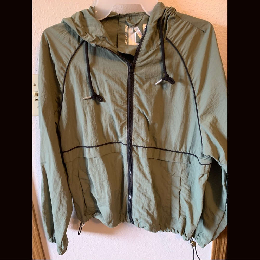 Military green bomber jacket
